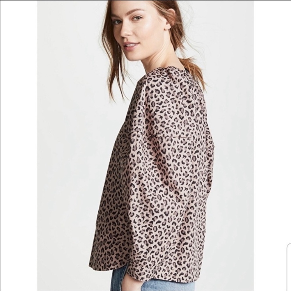 La Vie Rebecca Taylor Ocelot poplin top Size Small - Picture 3 of 17